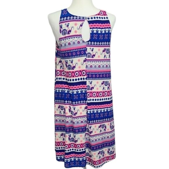 Elephant Boho Print Summer Dress size Medium - Picture 2 of 8